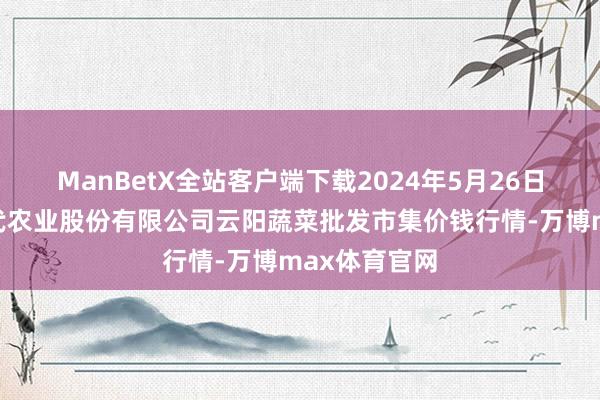 ManBetX全站客户端下载2024年5月26日陕西泾云当代农业股份有限公司云阳蔬菜批发市集价钱行情-万博max体育官网