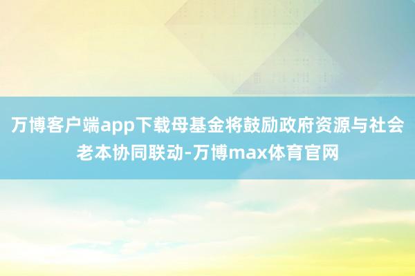 万博客户端app下载母基金将鼓励政府资源与社会老本协同联动-万博max体育官网