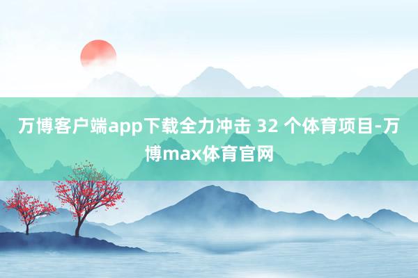 万博客户端app下载全力冲击 32 个体育项目-万博max体育官网