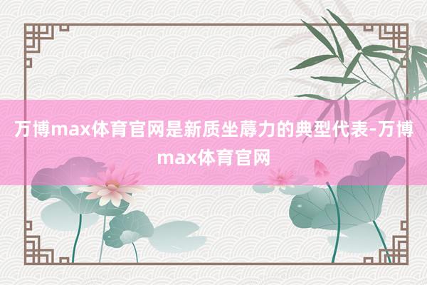 万博max体育官网是新质坐蓐力的典型代表-万博max体育官网