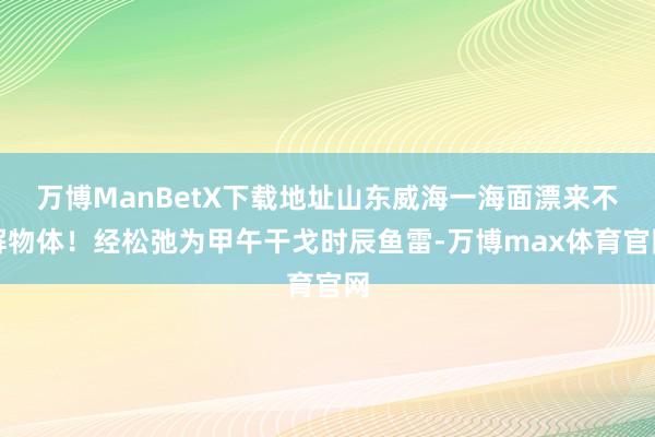 万博ManBetX下载地址山东威海一海面漂来不解物体！经松弛为甲午干戈时辰鱼雷-万博max体育官网