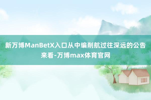 新万博ManBetX入口从中编削航过往深远的公告来看-万博max体育官网