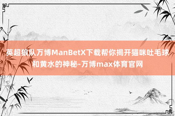 英超狼队万博ManBetX下载帮你揭开猫咪吐毛球和黄水的神秘-万博max体育官网