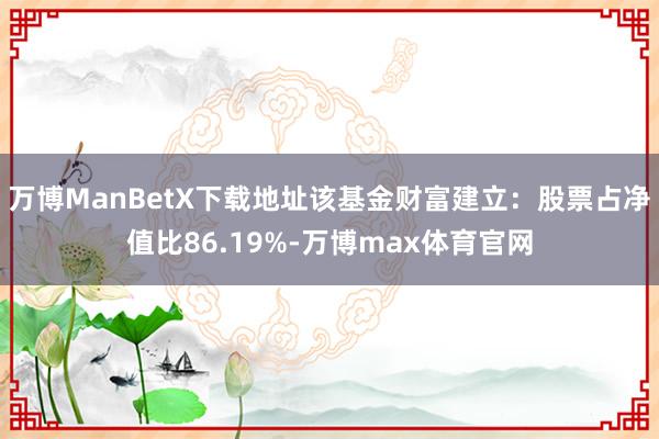 万博ManBetX下载地址该基金财富建立：股票占净值比86.19%-万博max体育官网