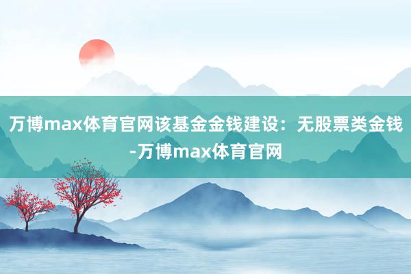 万博max体育官网该基金金钱建设：无股票类金钱-万博max体育官网