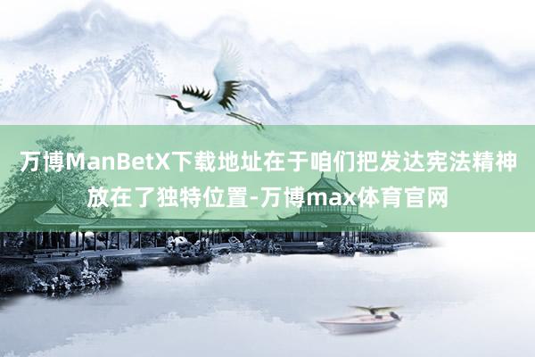 万博ManBetX下载地址在于咱们把发达宪法精神放在了独特位置-万博max体育官网