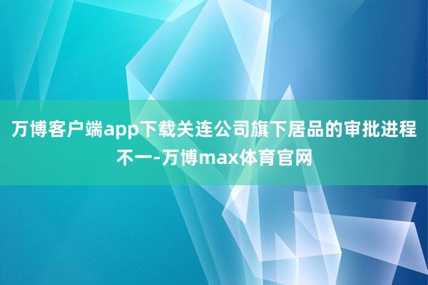 万博客户端app下载关连公司旗下居品的审批进程不一-万博max体育官网