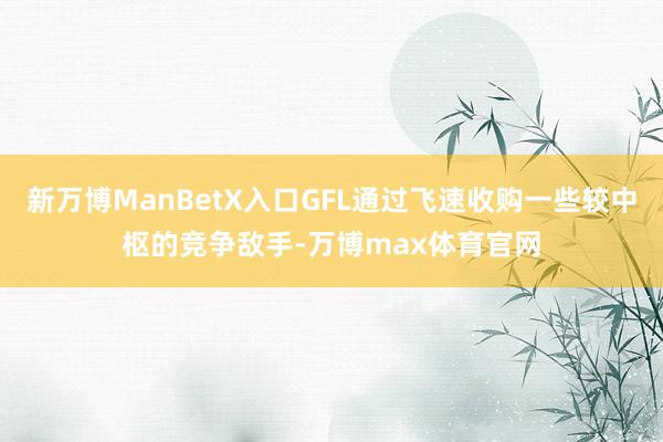 新万博ManBetX入口GFL通过飞速收购一些较中枢的竞争敌手-万博max体育官网