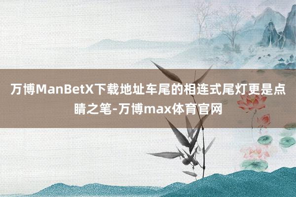 万博ManBetX下载地址车尾的相连式尾灯更是点睛之笔-万博max体育官网