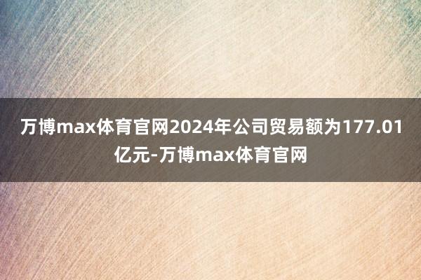 万博max体育官网2024年公司贸易额为177.01亿元-万博max体育官网